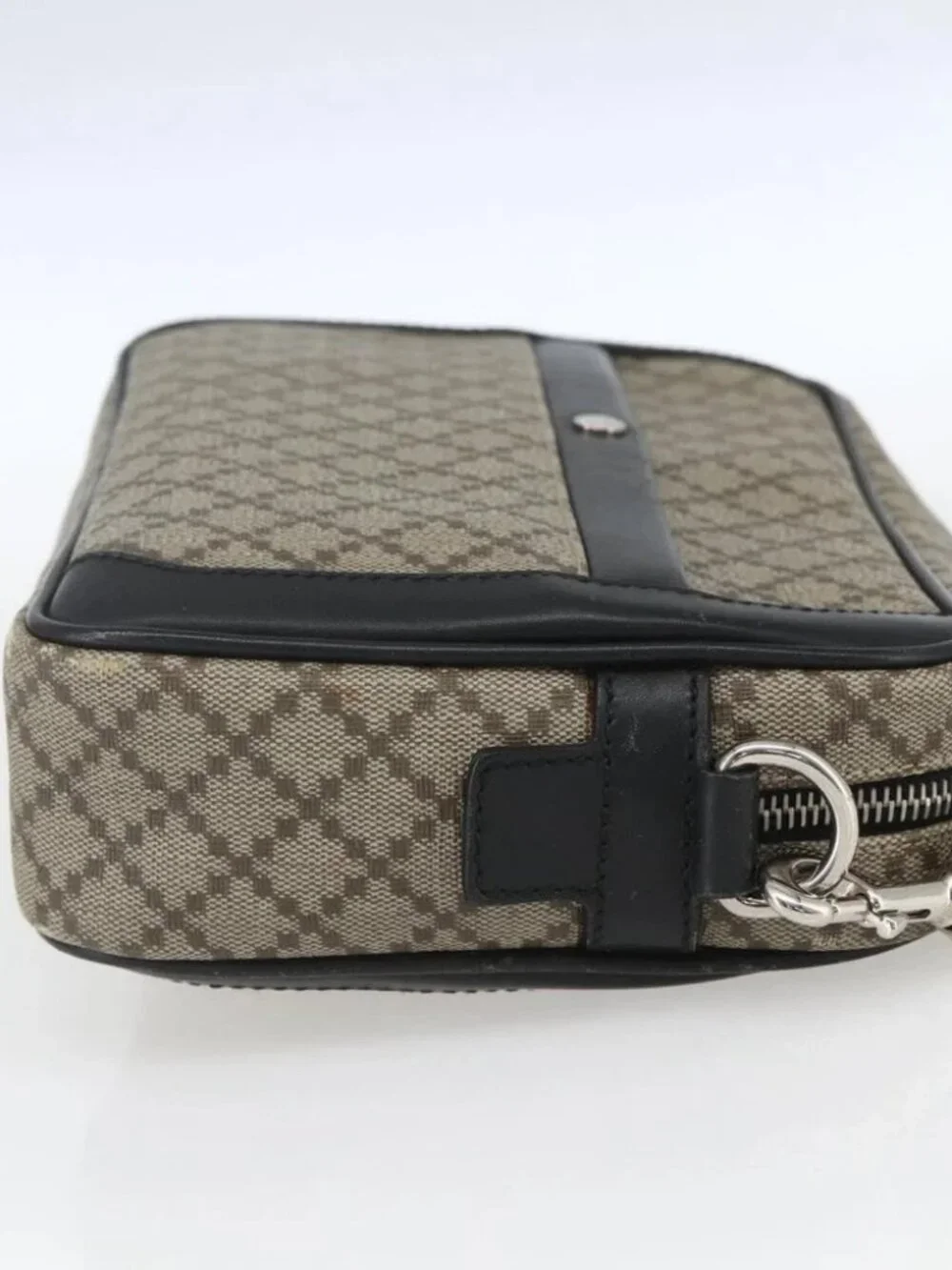 GUCCI Diamante Clutch Bag PVC Leather Beige - Picture 4 of 16